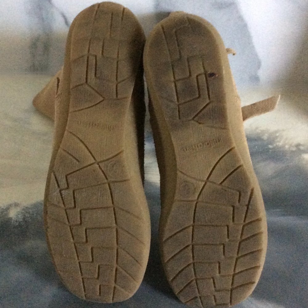 Beige Suede Side Zip Boots with Straps & Buckles - Picture 9 of 13